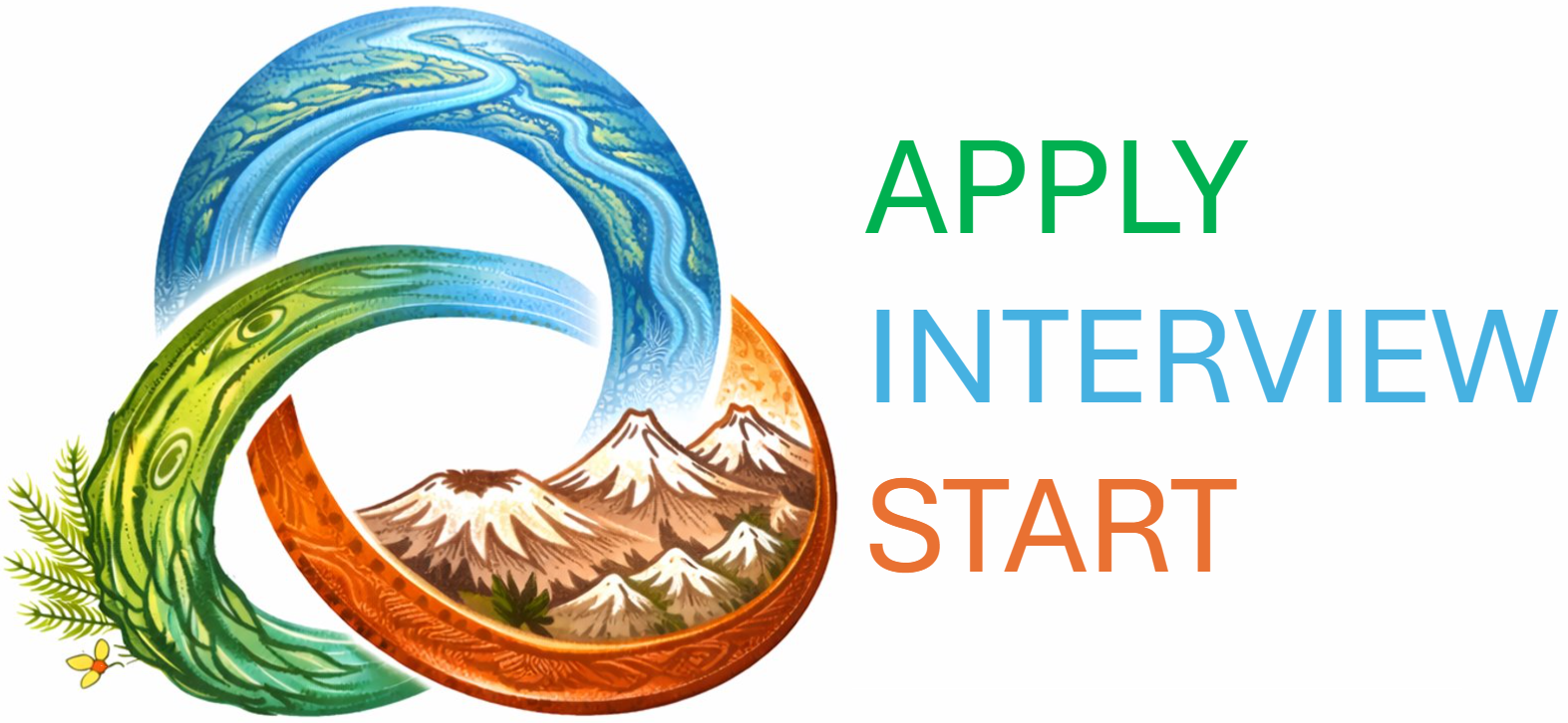 Apply Interview Start triquetra logo
